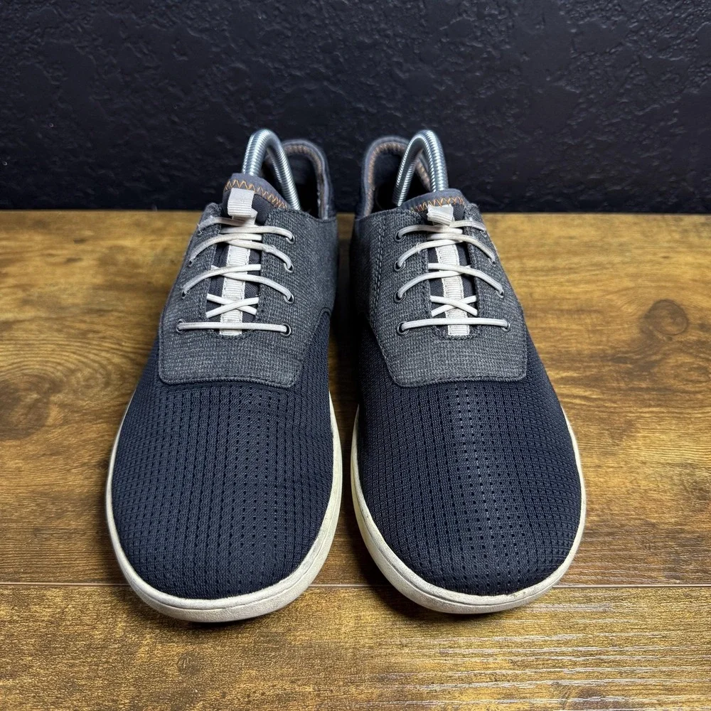 OluKai Nohea Moku 10283-6C6C Night Black Textile Boat Shoes Mens Size 8.5